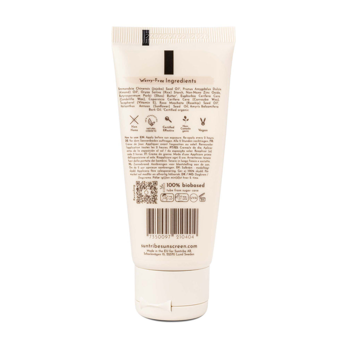 Suntribe Ekologisk Mineralbaserad Dagkräm SPF 20 Otonad (50 ml)