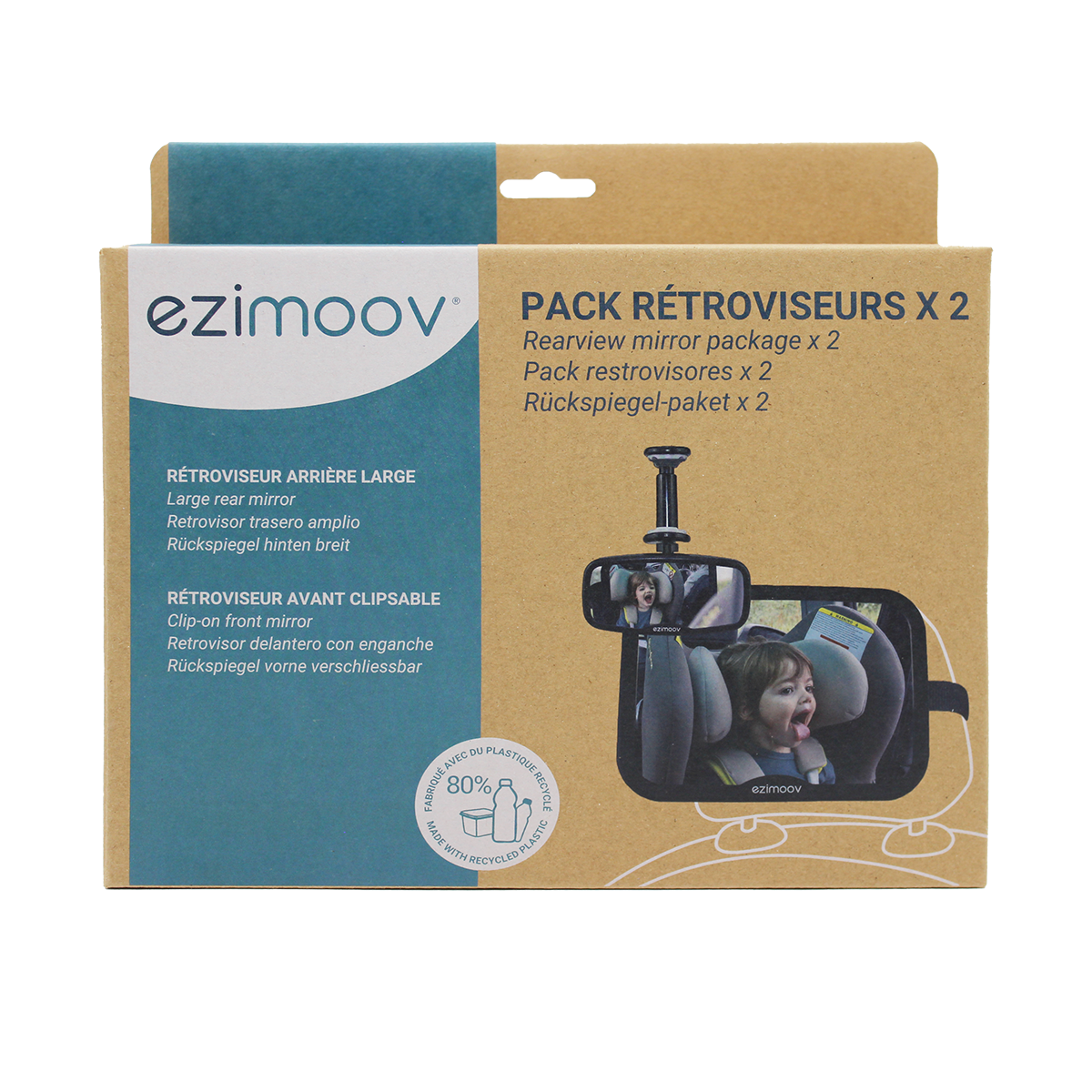 Ezimoov Bilspegelspaket (bak- och framspegel)