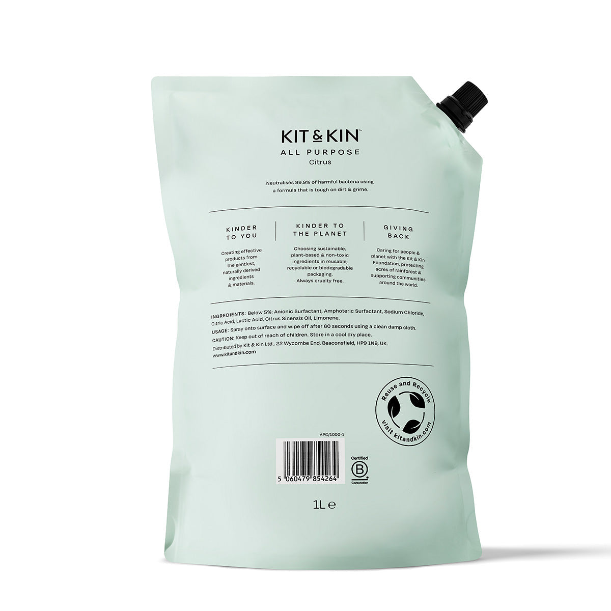 Kit & Kin All-Purpose Cleaner Citrus, Refill 1 liter