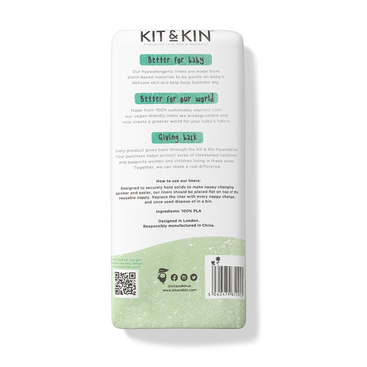 Kit & Kin Inlägg till Tygblöja, 100 st (nedbrytningsbar)