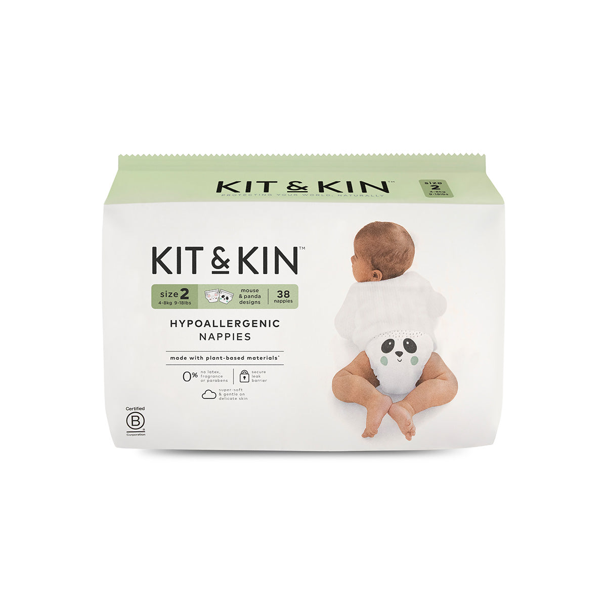 Kit & Kin Hypoallergene Bleer, Str. 2: 4-8 kg (38 stk)
