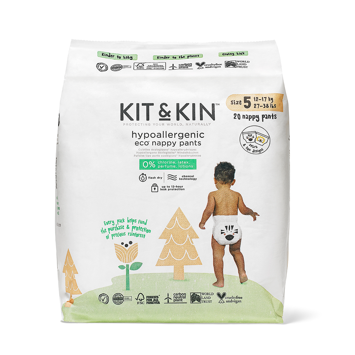 Kit & Kin Ekologisk Byxblöjor / Pull Ups, Stl 5 Junior (22 st)