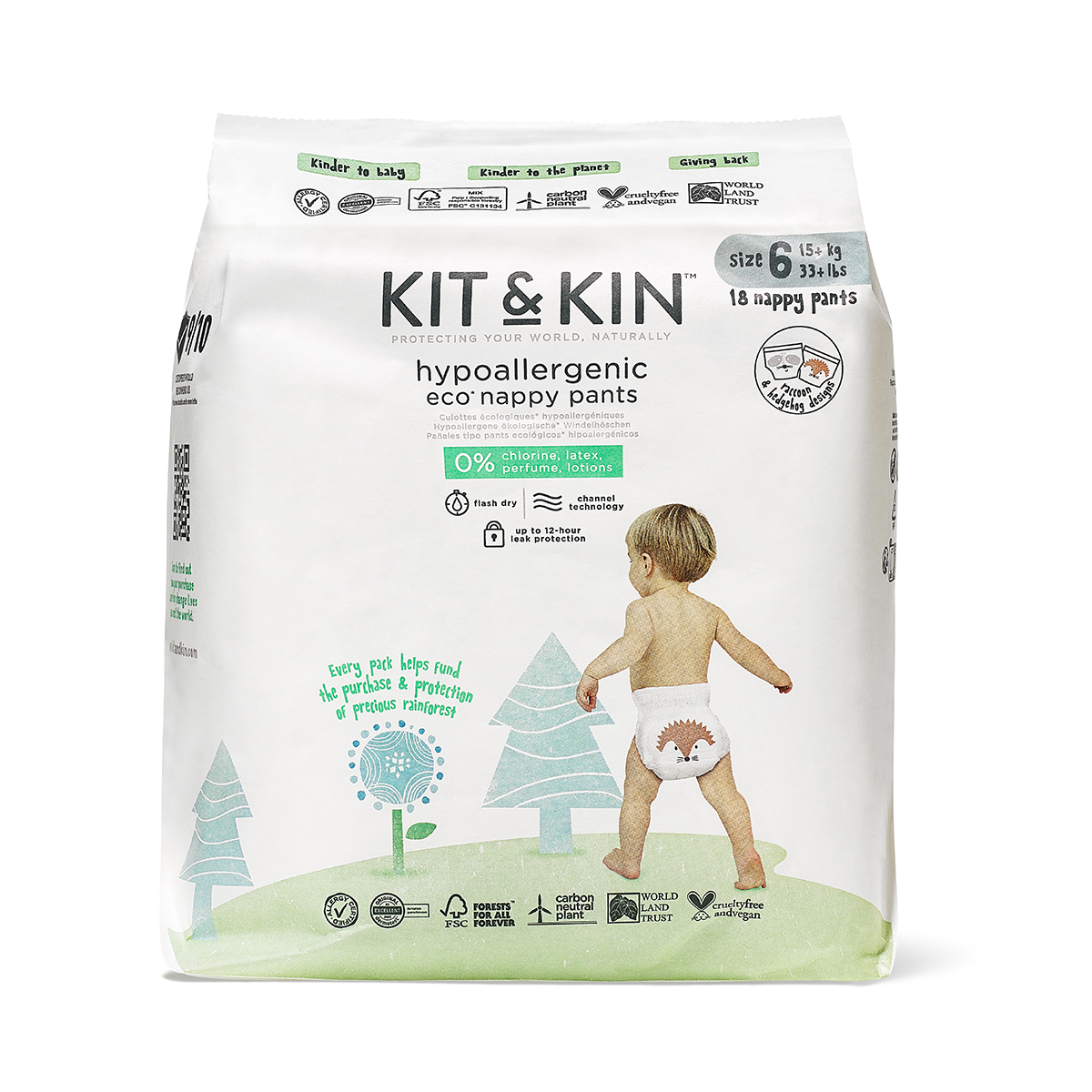 Kit & Kin Ekologisk Byxblöjor / Pull Ups, Stl 6 XL (18 st)