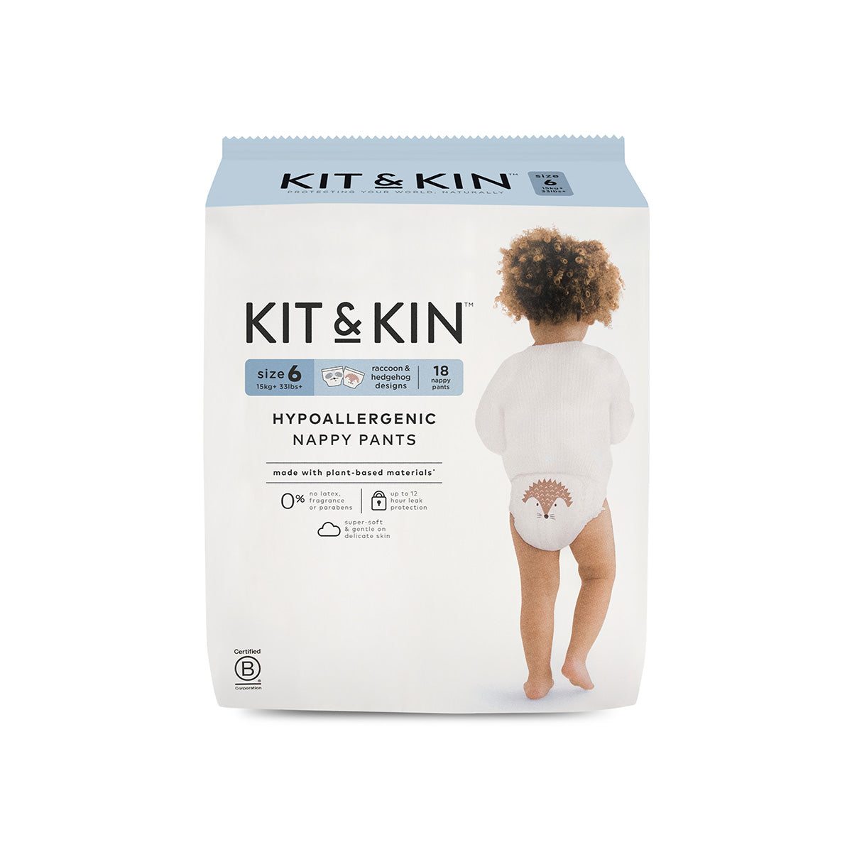 Kit & Kin Organic Pull-Up Diapers, Size 6 XL (18 pcs)