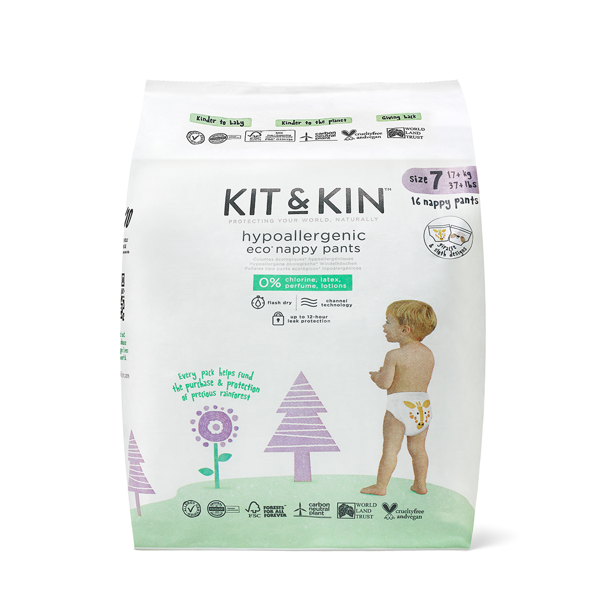 Kit & Kin Ekologisk Byxblöjor / Pull Ups, Stl 7 XXL (16 st)