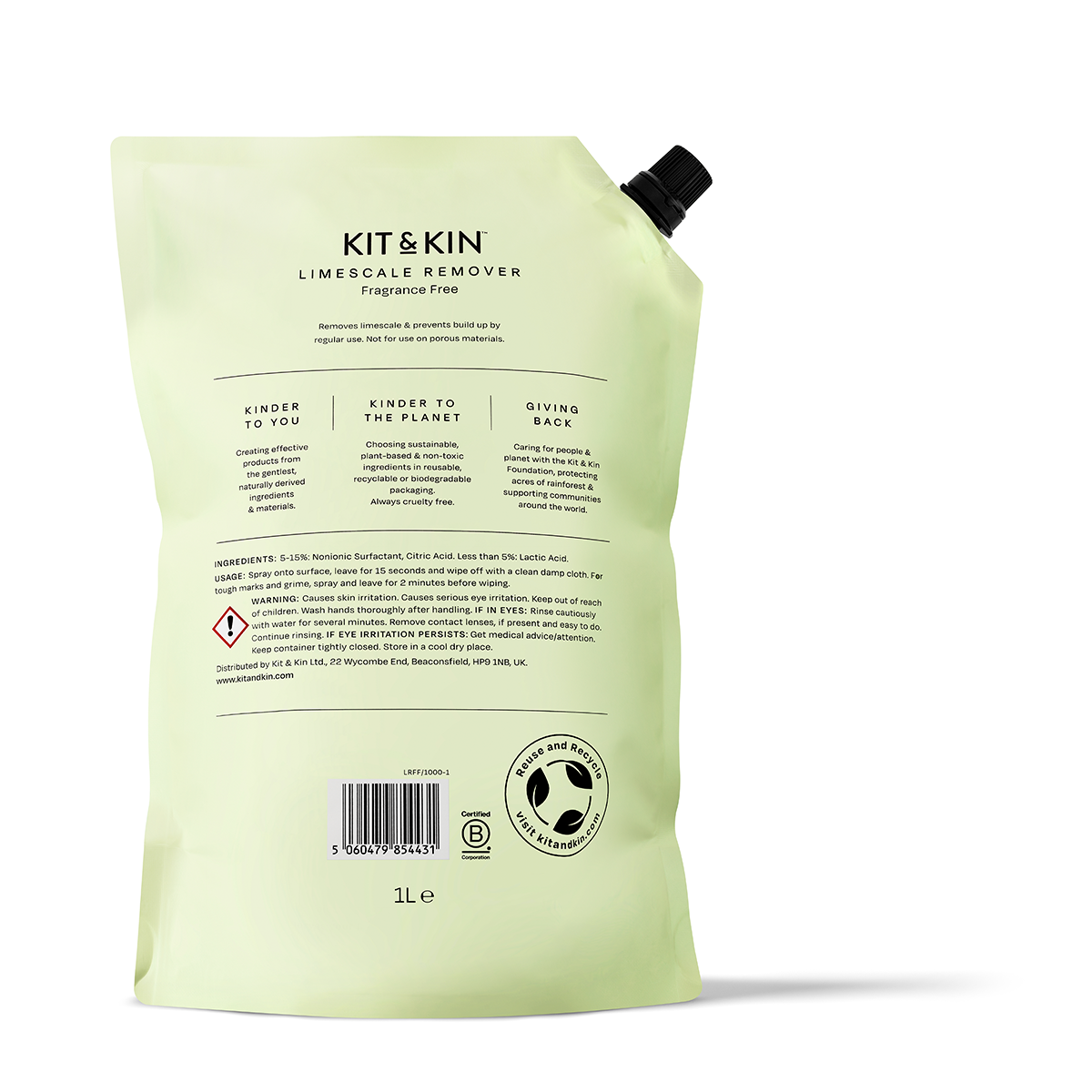 Kit & Kin Kalkborttagning, Refill 1 liter