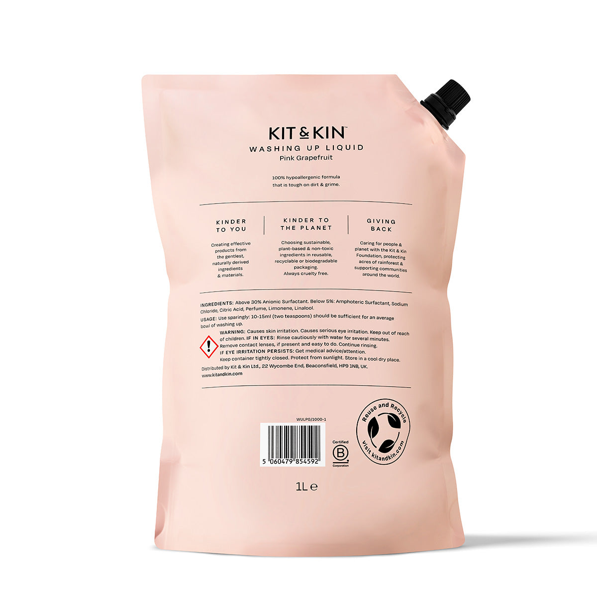 Kit & Kin Diskmedel Grapefrukt, Refill 1 liter
