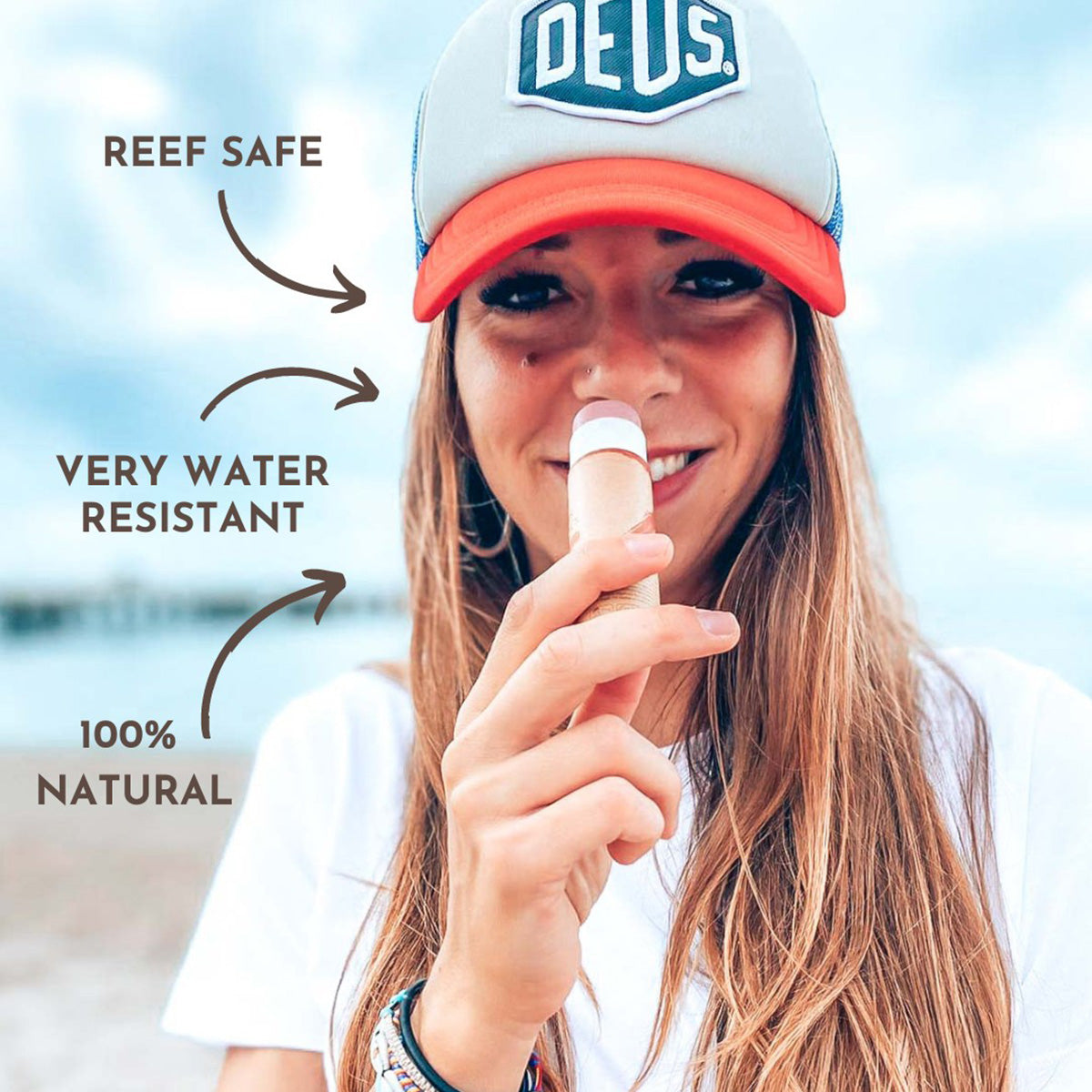 Suntribe zinkstav med naturlige mineraler SPF 50 (30 g), rød