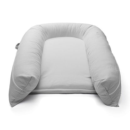 DockATot Grand Babynest, Fog Grey Chambray