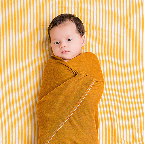 DockATot-Swaddler Set, Golden Stripe/Pumpkin Spice-reirei
