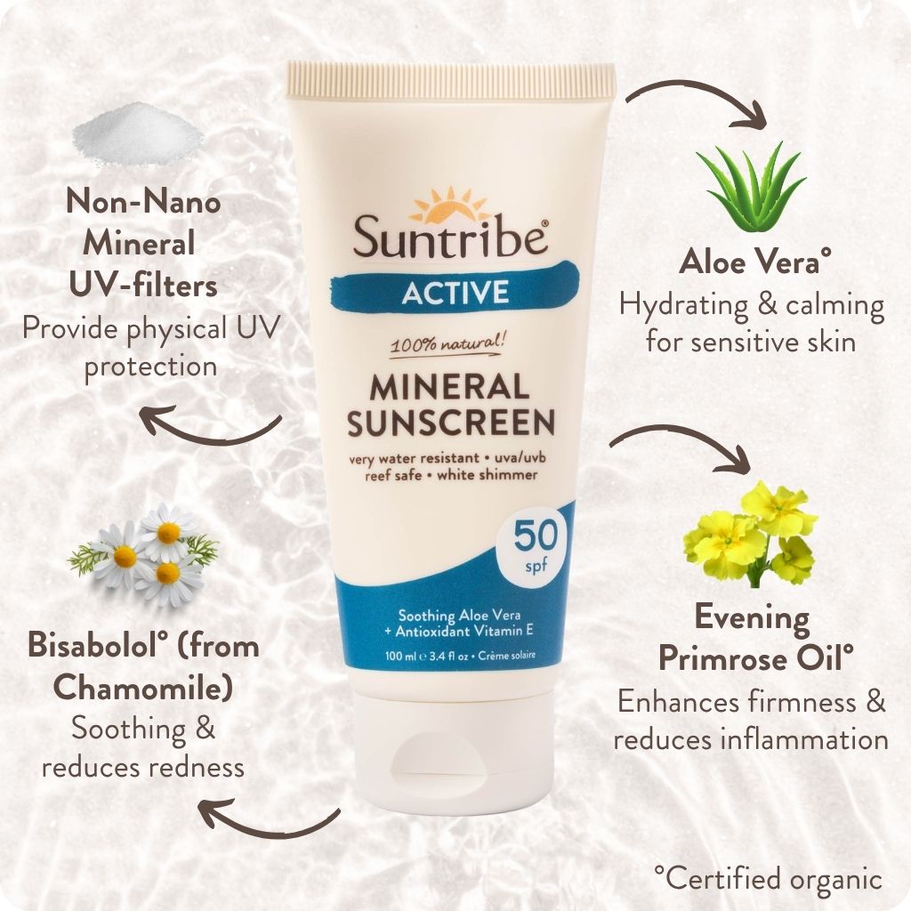 Suntribe Ekologisk Mineralbaserad Solkräm Aktiv SPF 50 (100 ml)