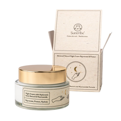 Suntribe Ekologisk Nattkräm med Hyaluronic Acid, Retinol & Niacinamide (50 ml)