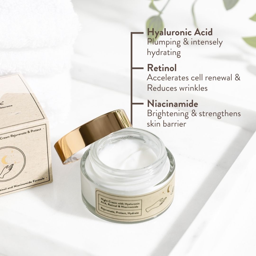 Suntribe Ekologisk Nattkräm med Hyaluronic Acid, Retinol & Niacinamide (50 ml)