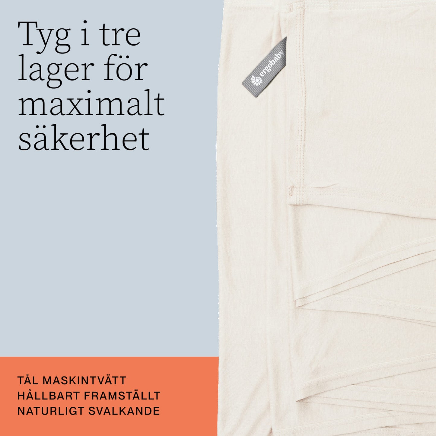 Ergobaby Aura Bärsjal Trikå, Grå Rand