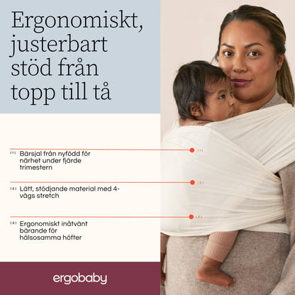 Ergobaby Aura Bärsjal Trikå, Grå Rand