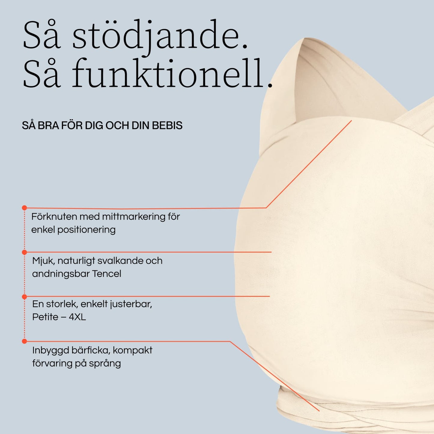 Ergobaby Aura Bärsjal Trikå, Grå Rand
