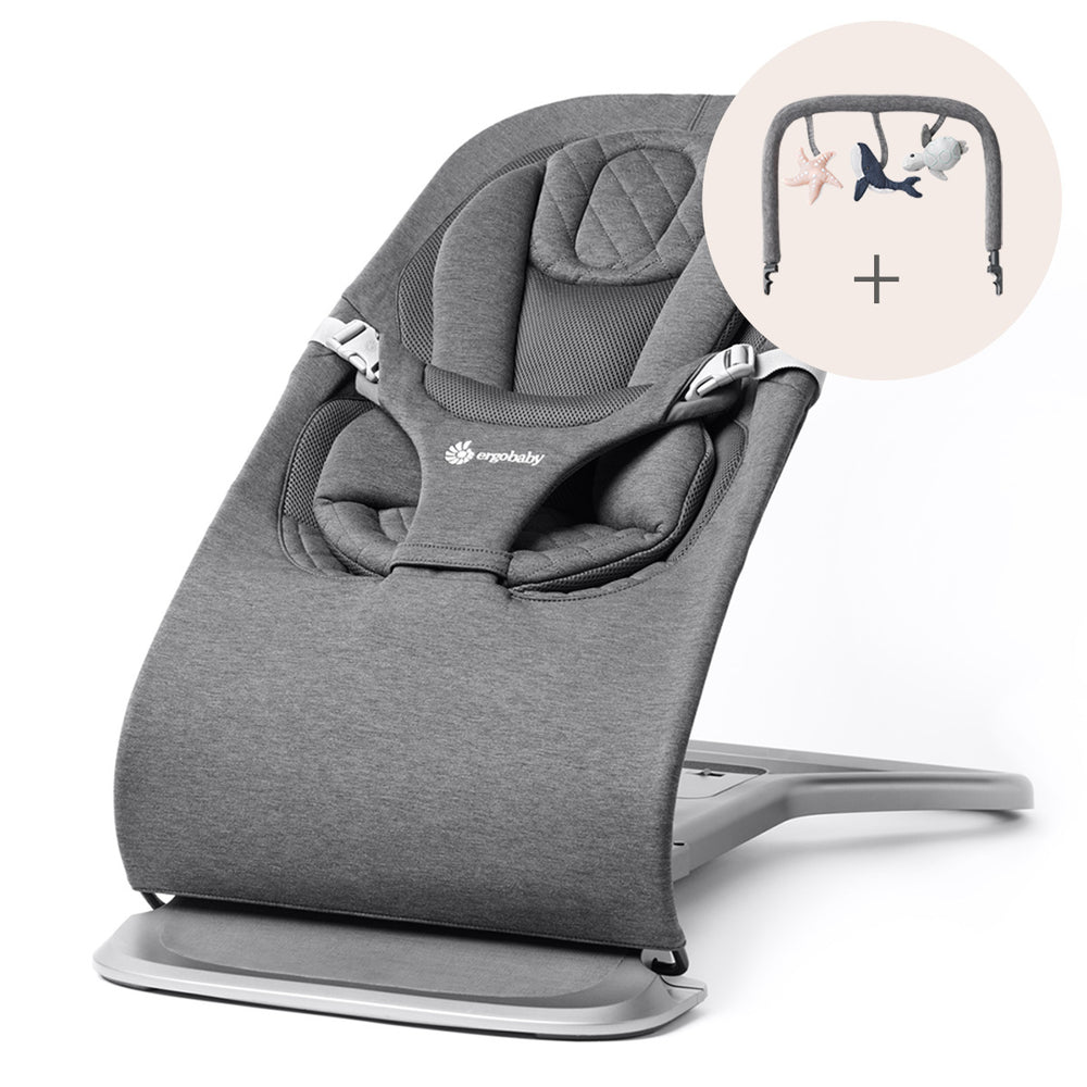Ergobaby Evolve 3-in-1 bouncer Dark Gray with play arch, Dark Gray (save 599 kr)
