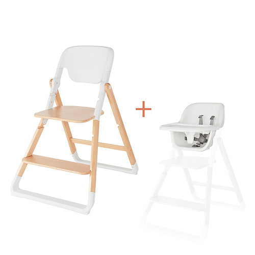 Ergobaby Evolve 2-in-1 high chair with baby set, Natural