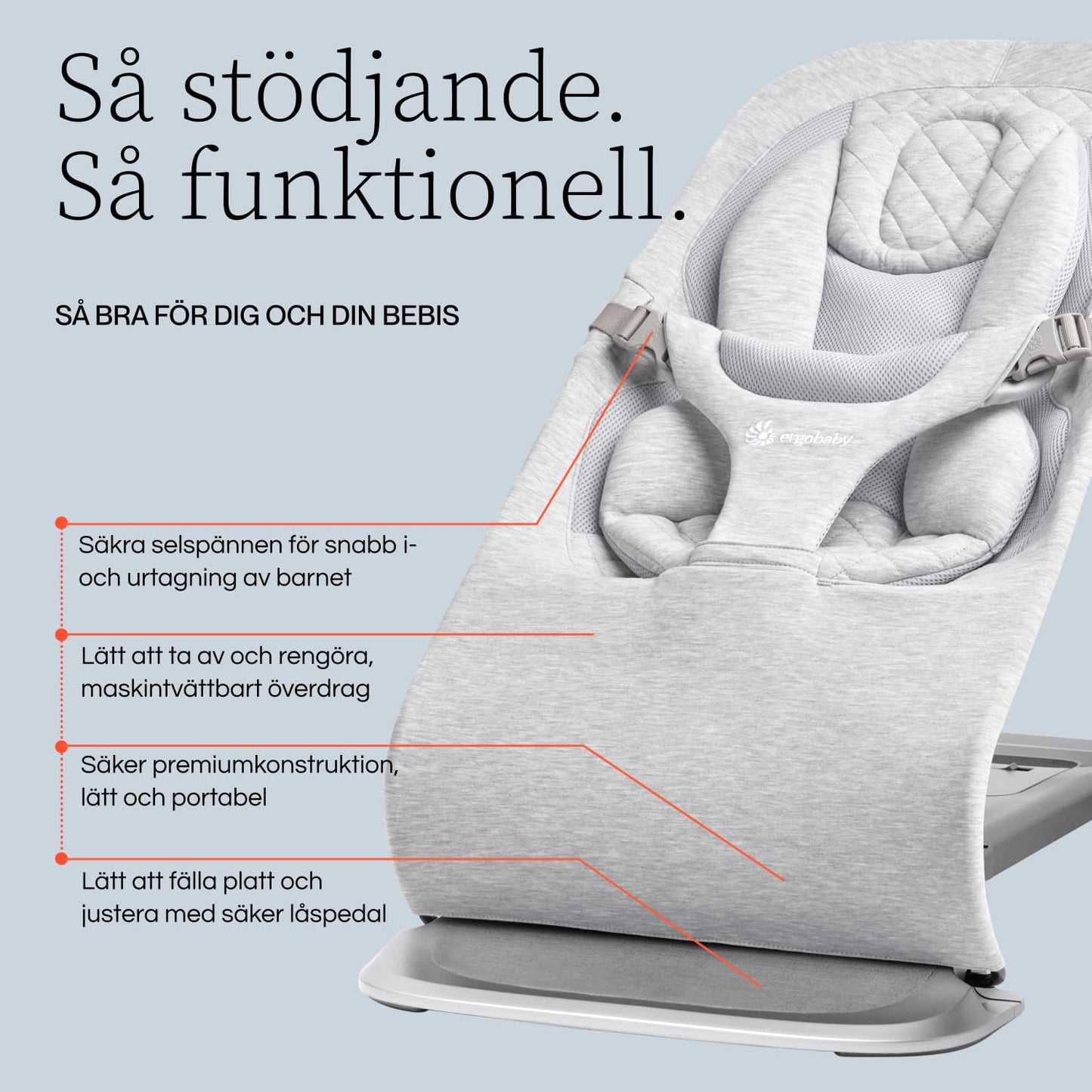 Ergobaby Evolve 3-i-1 babysitter, Rosa