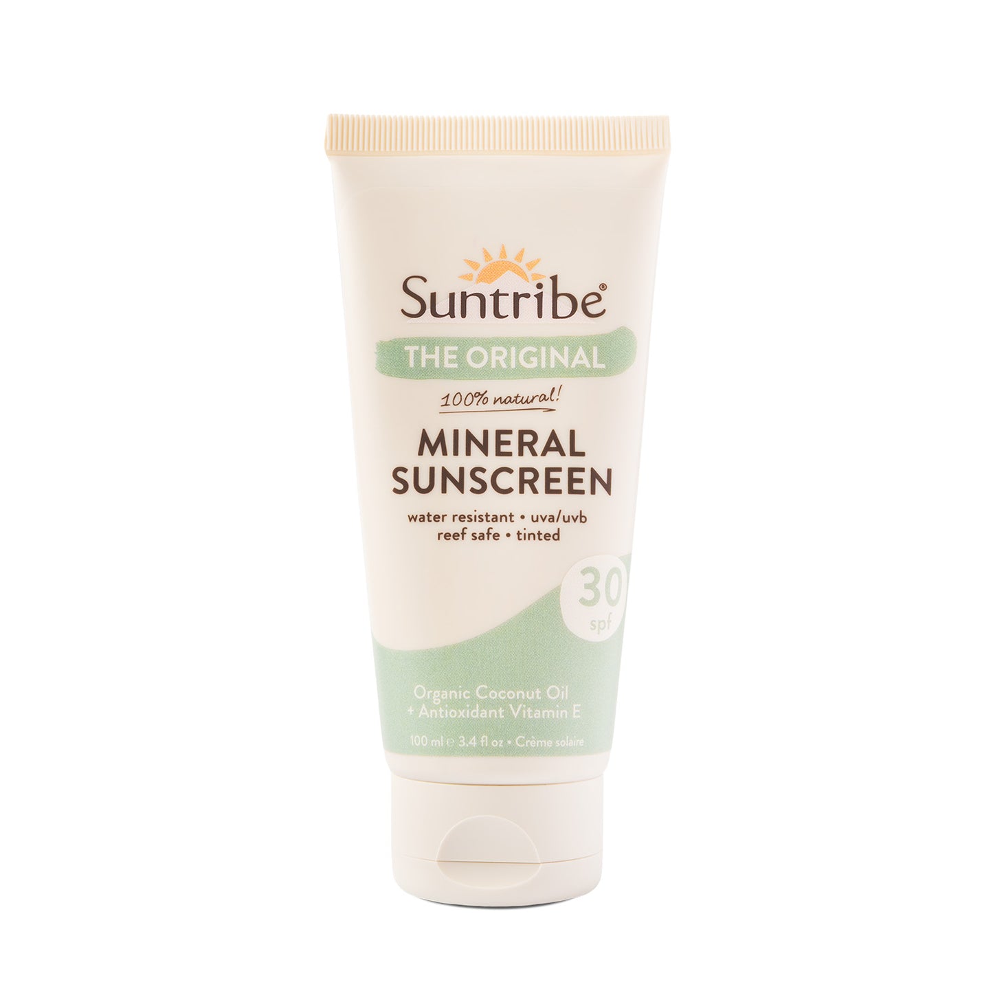 Suntribe Økologisk Mineralbasert Solkrem SPF 30 Tonet (100 ml)