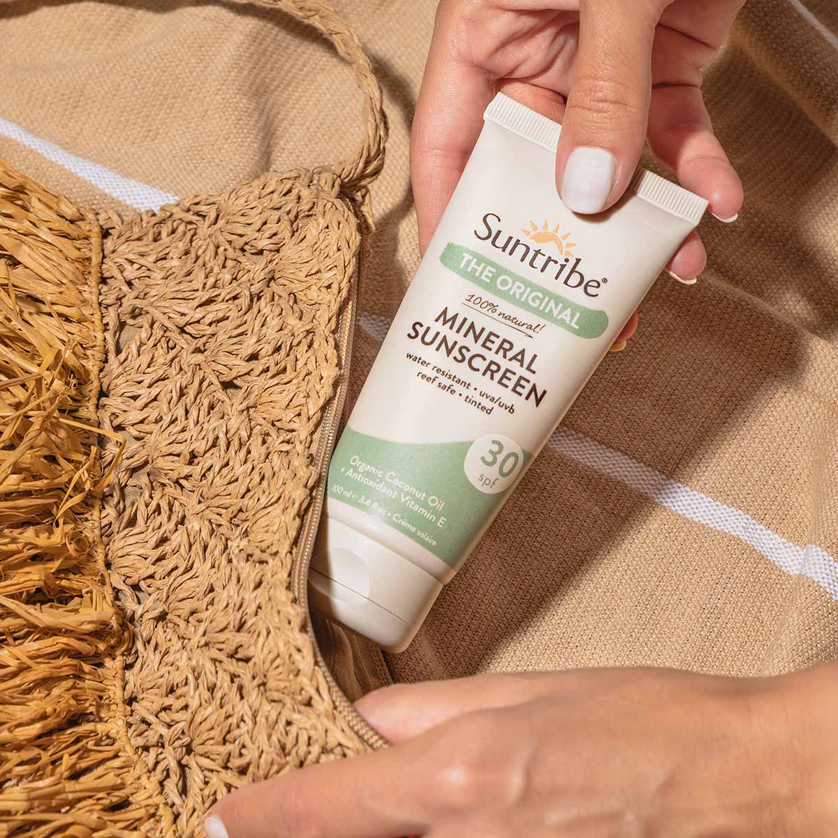 Suntribe Økologisk Mineralbasert Solkrem SPF 30 Tonet (100 ml)