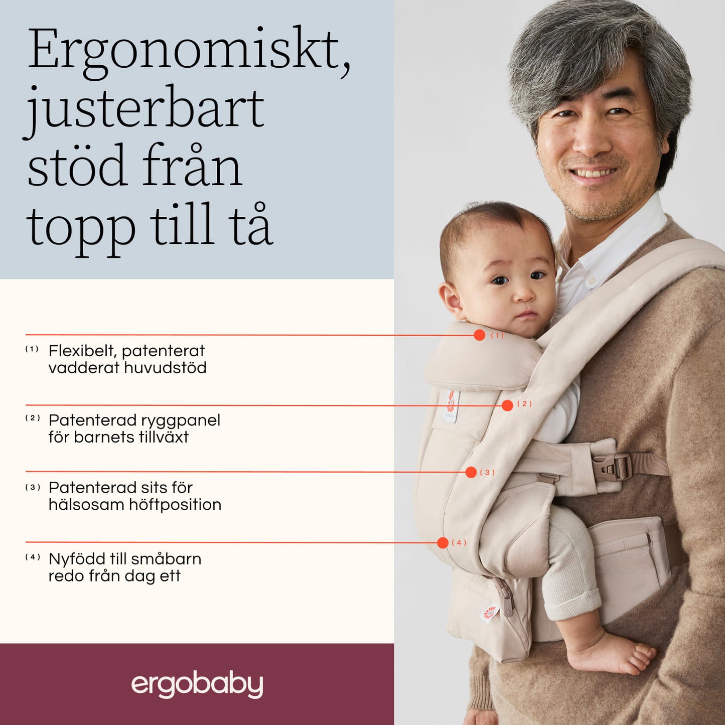 Ergobaby Omni Deluxe Bomull, Natural Beige