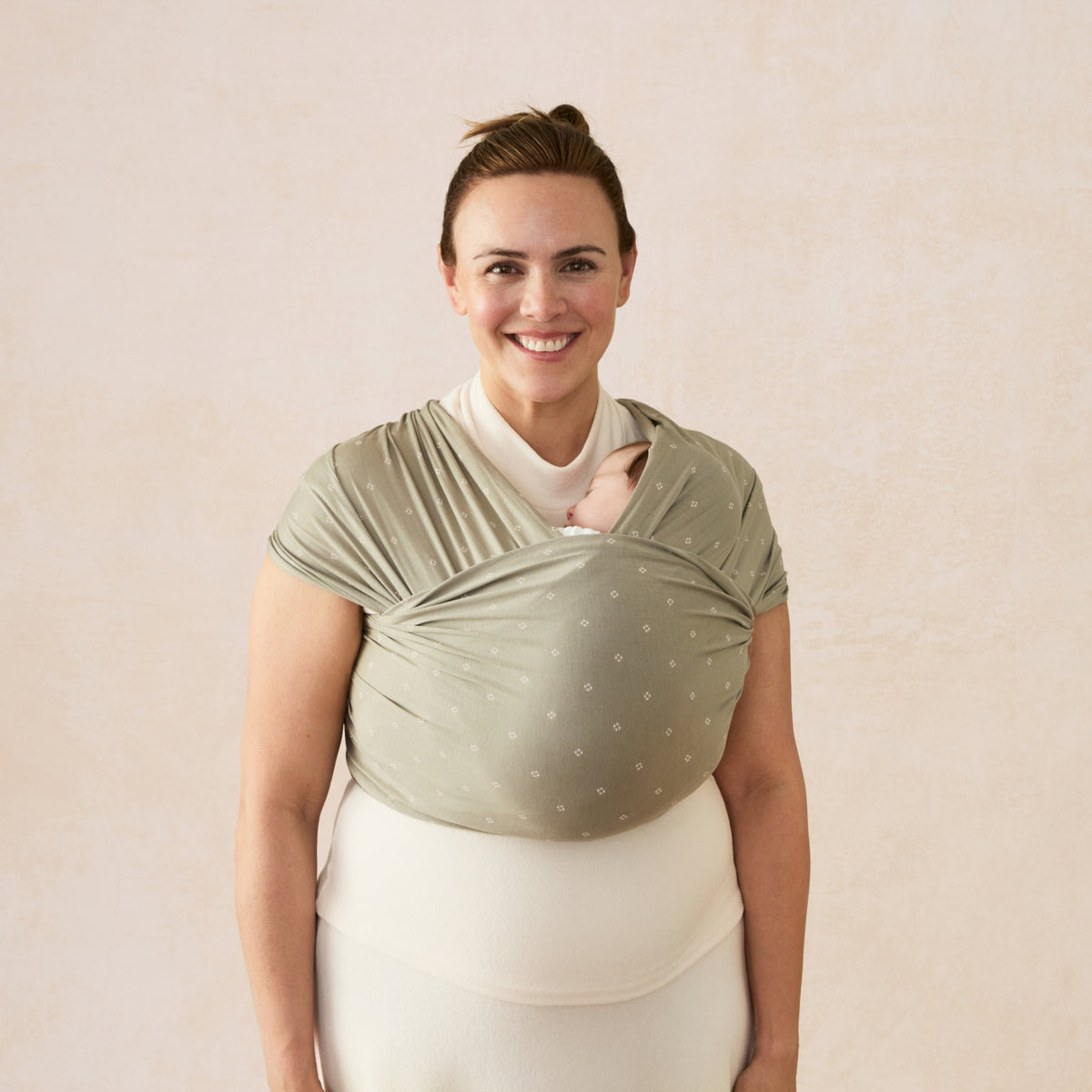 Ergobaby Aura Bæresjal Trikå, Soft Olive Diamonds