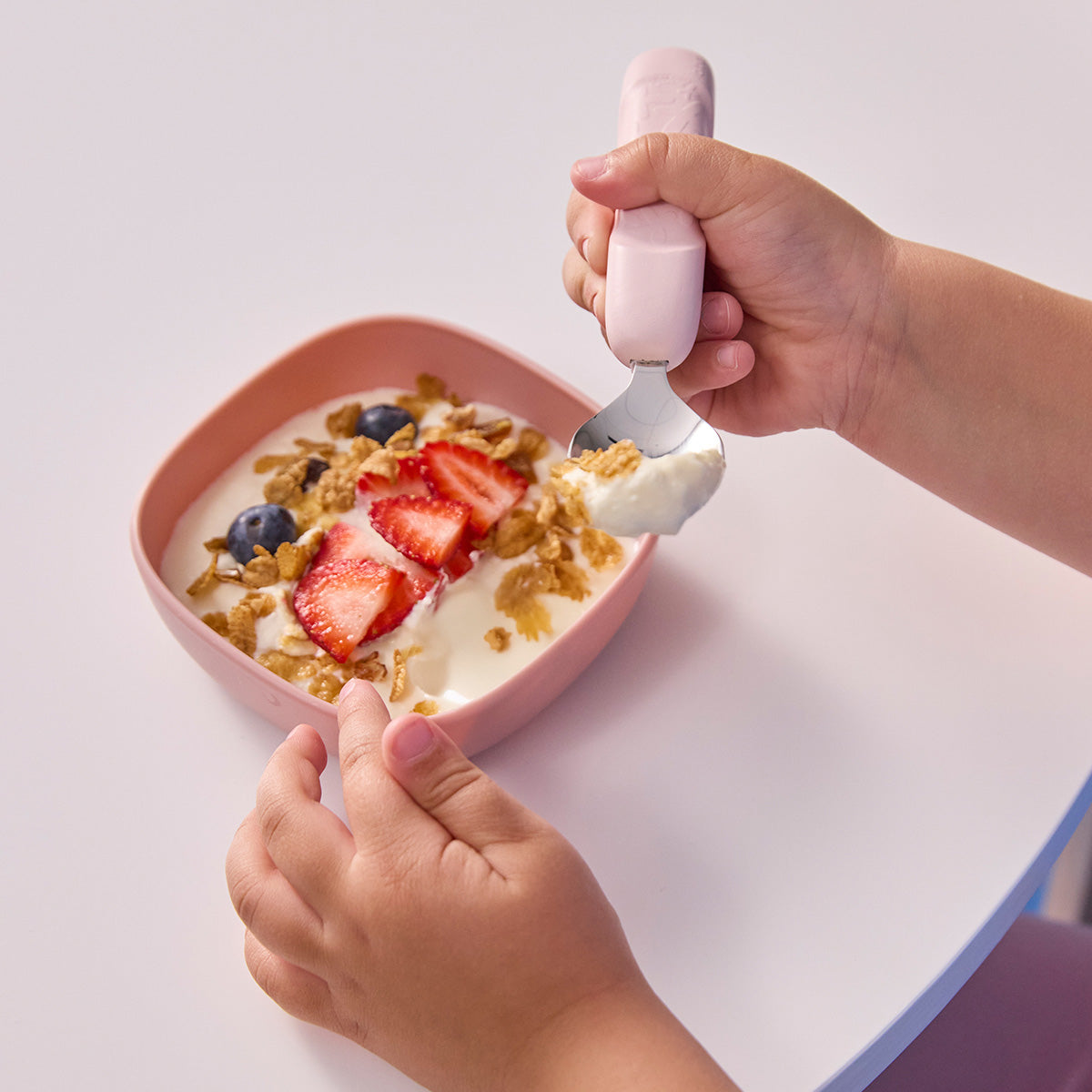 b.box Skål med Sugfot 2-pack, Rosa
