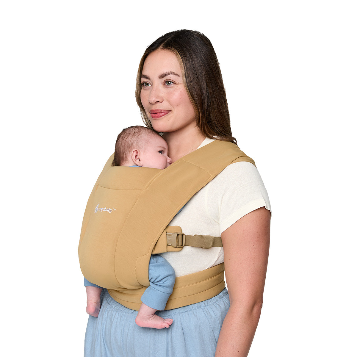 Ergobaby Embrace in soft jersey for newborn, Camel