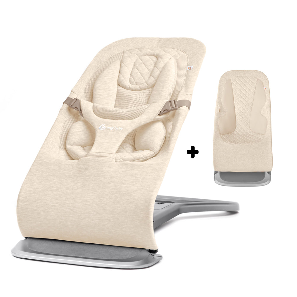 Ergobaby Evolve 3-i-1 skråstol Cream med ekstra stofsæde (spar 899 kr)