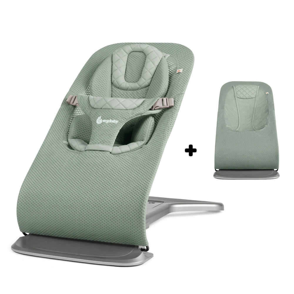 Ergobaby Evolve 3-i-1 skråstol Mesh Sage med ekstra stofsæde (spar 899 kr)