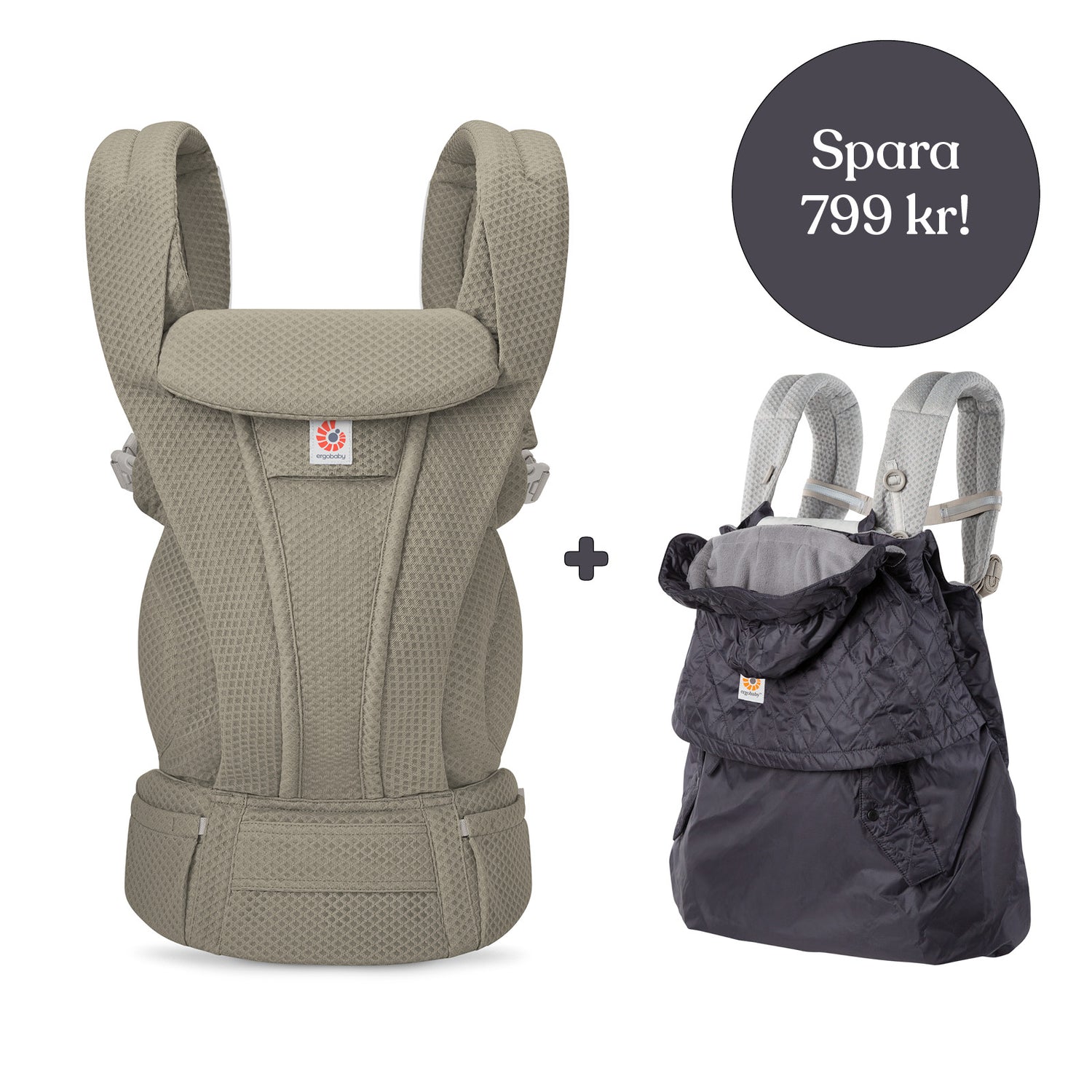 Ergobaby Omni Deluxe Mesh Olivgrön + Vinterskydd (spara 799 kr)