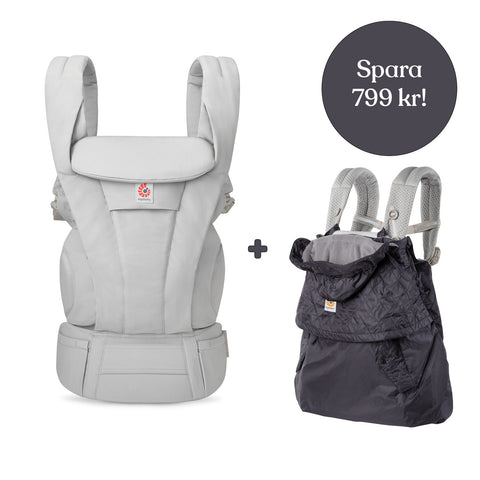 Ergobaby Omni Deluxe Bomull Pärlgrå + Vinterskydd (spara 799 kr)