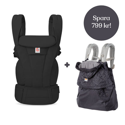 Ergobaby Omni Deluxe Bomull Svart + Vinterskydd (spara 799 kr)