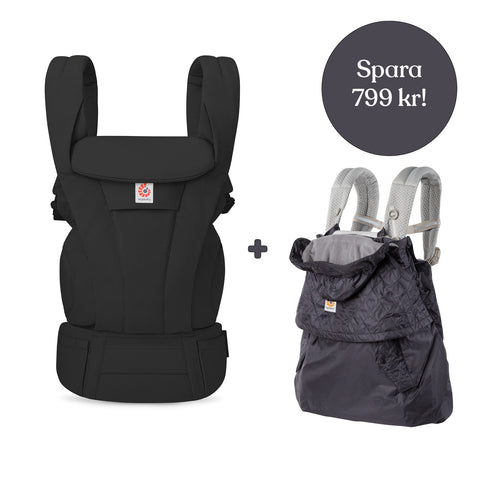 Ergobaby Omni Deluxe Bomull Svart + Vinterskydd (spara 799 kr)