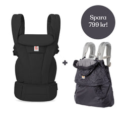 Ergobaby Omni Deluxe Bomuld Sort + Vinterskydd (spara 799 kr)