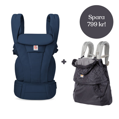 Ergobaby Omni Deluxe Bomull Midnattsblå + Vinterskydd (spara 799 kr)