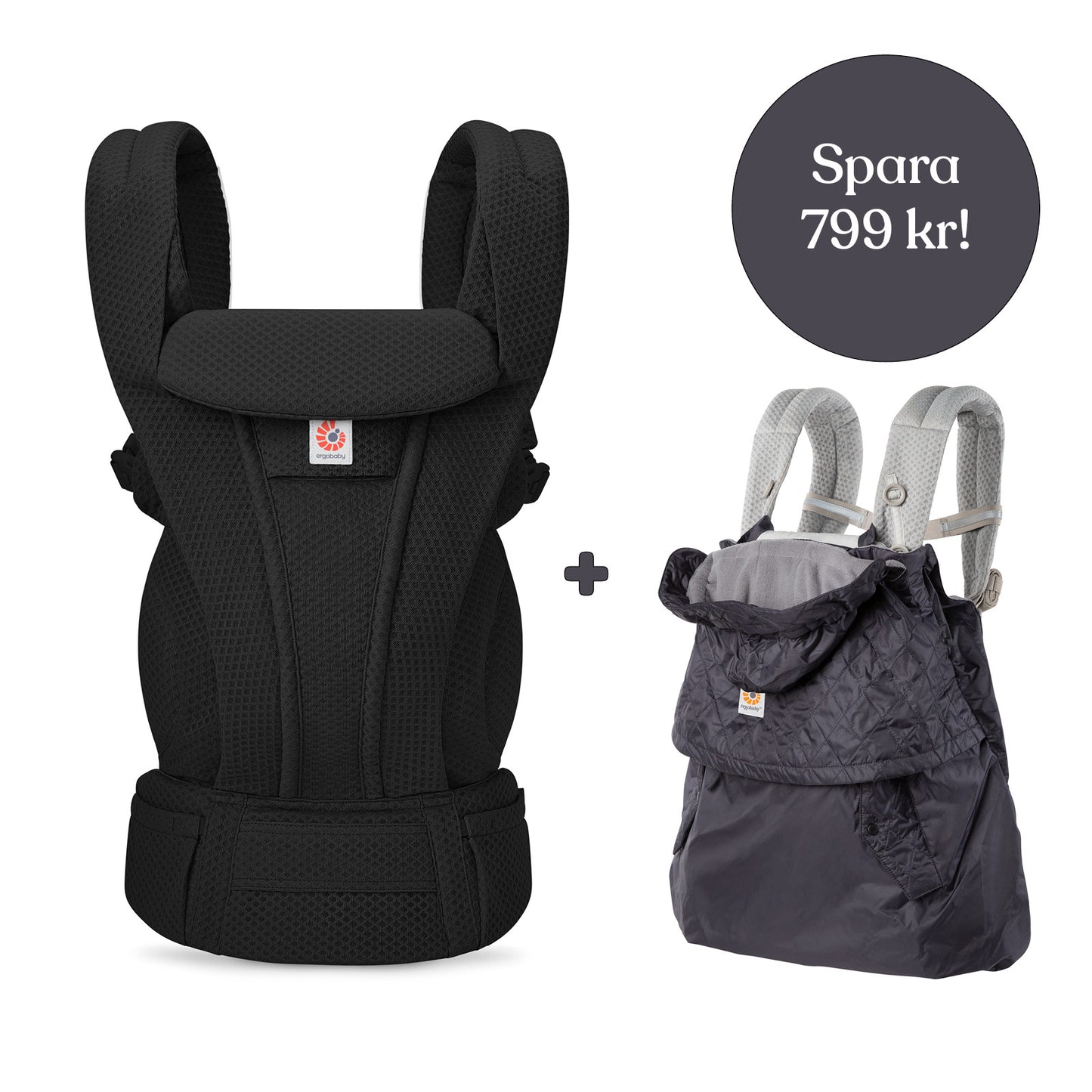 Ergobaby Omni Deluxe Mesh Svart + Vinterskydd (spara 799 kr)