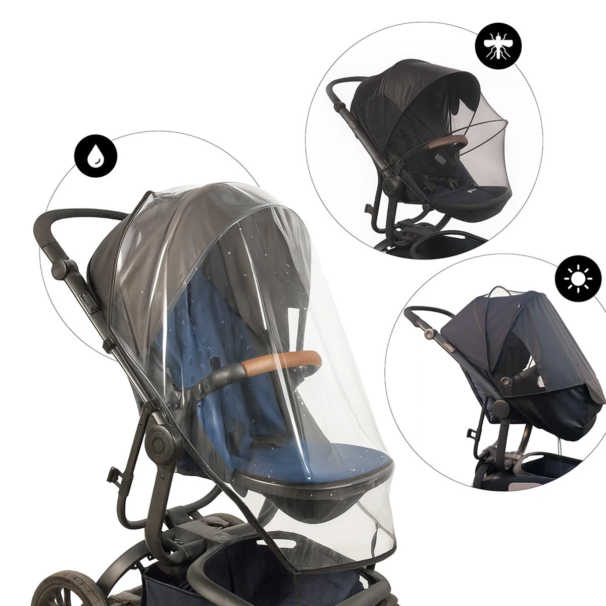 Ezimoov 3-in-1 Stroller Rain Cover