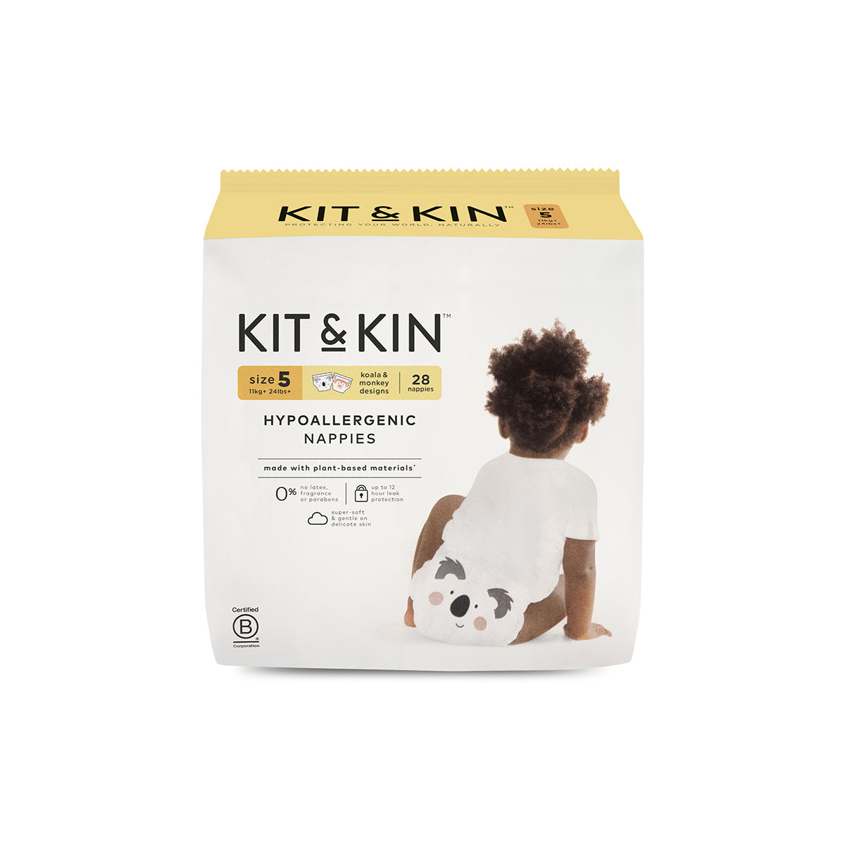 Kit & Kin Hypoallergene Bleier, Str 5: 11+ kg (28 stk)