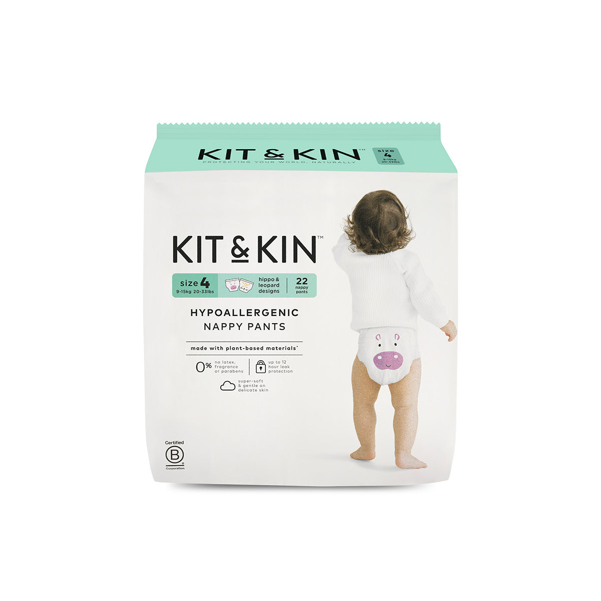 Kit & Kin Økologiske Buksebleer / Pull Ups, Str. 4 Maxi (22 stk)