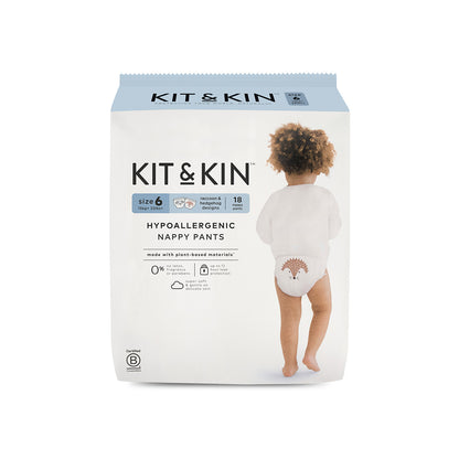 Kit & Kin Økologiske Bleiebukser / Pull Ups, Str 6 XL (18 stk)