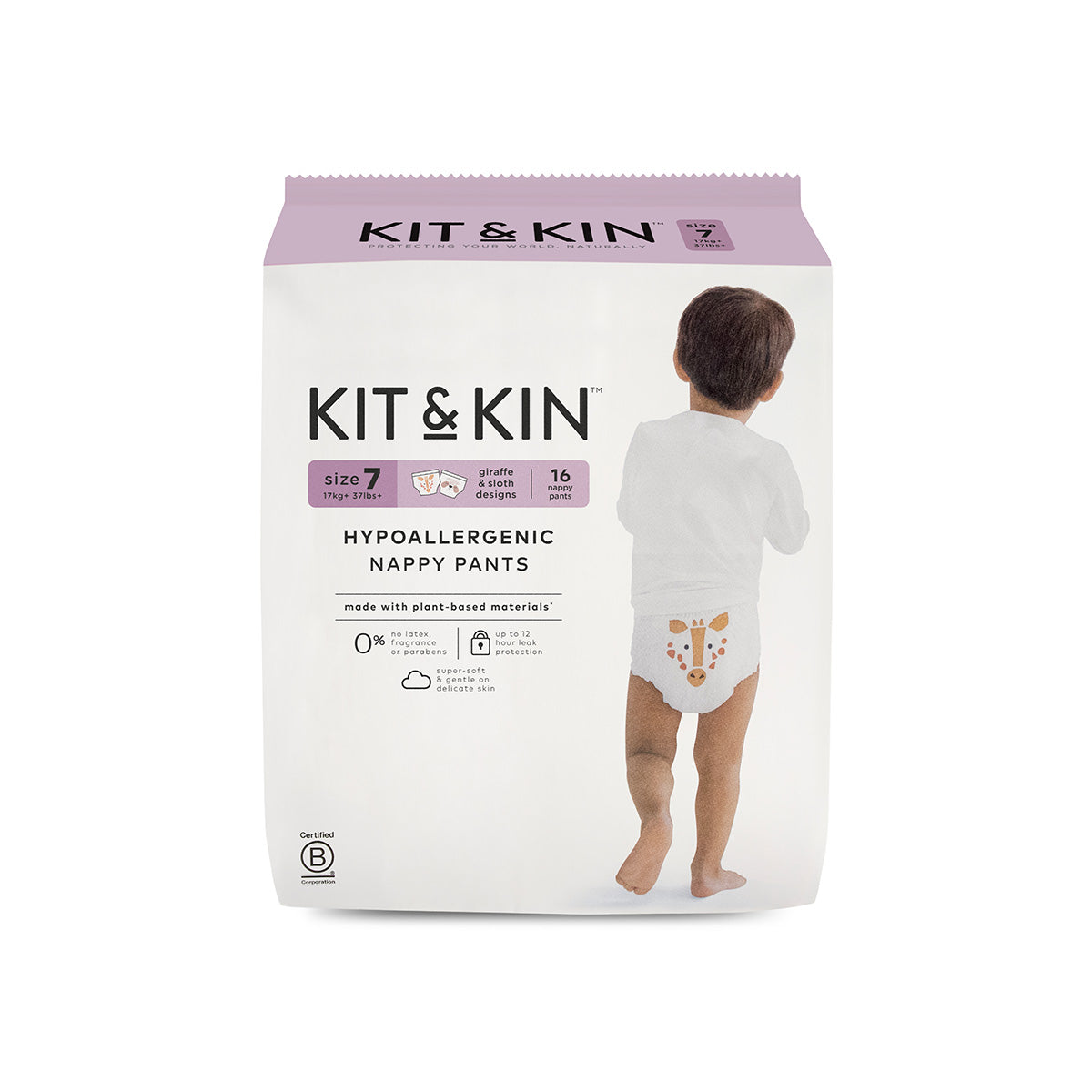 Kit & Kin Økologiske Buksebleier / Pull Ups, Str 7 XXL (16 stk)