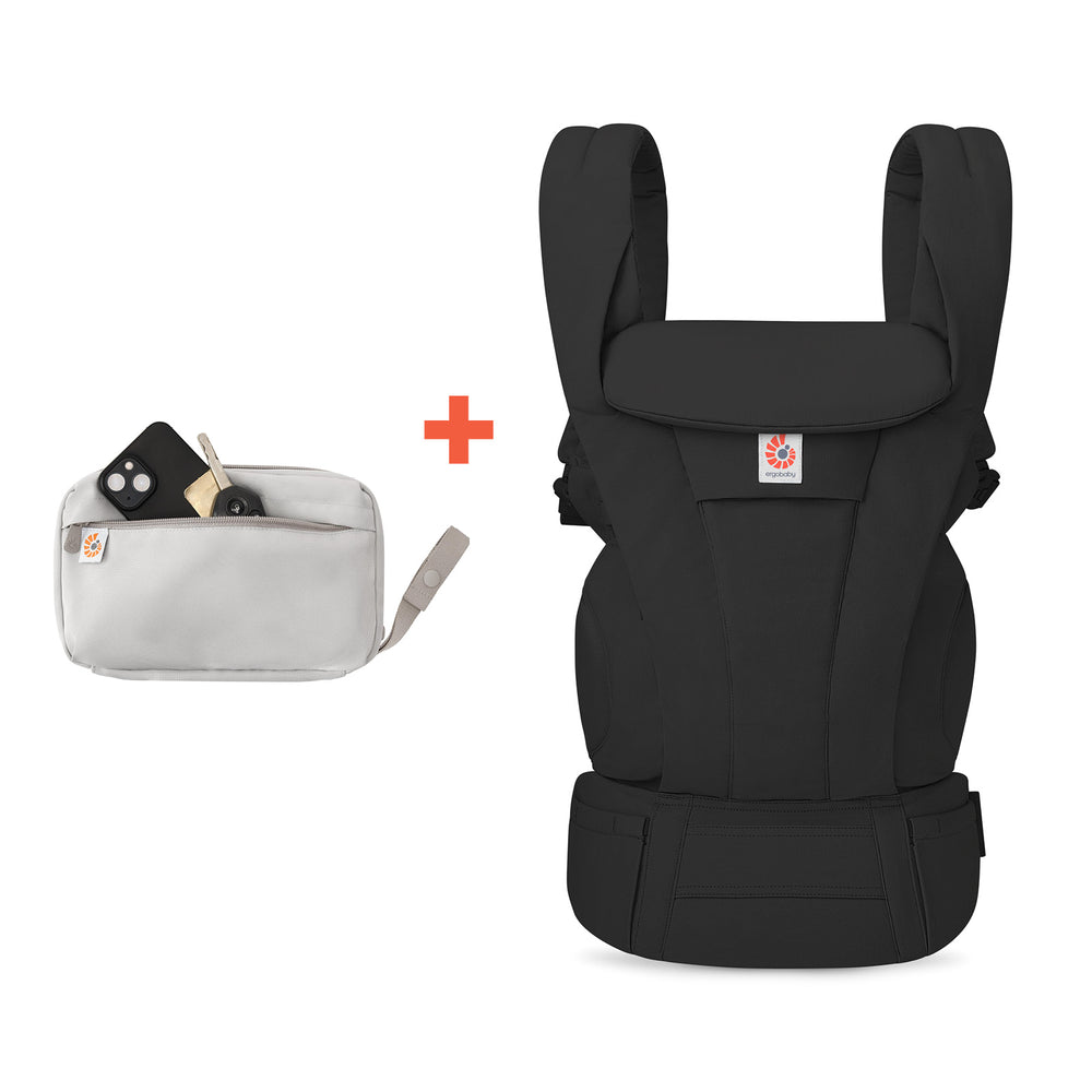 Ergobaby Omni Deluxe Bomuld Sort + Gratis Bærbar Pusleunderlag (spar 499 kr)