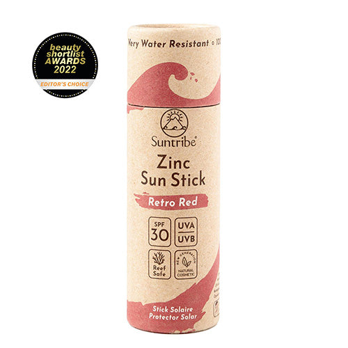 Suntribe-Zinkstift med Naturliga Mineraler SPF 50 (30 g), Röd-reirei