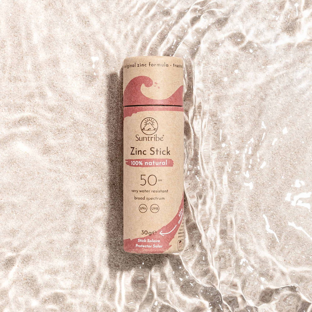 Suntribe Økologisk Mineralbaseret Zinkstift SPF 50 (30 g), Rød