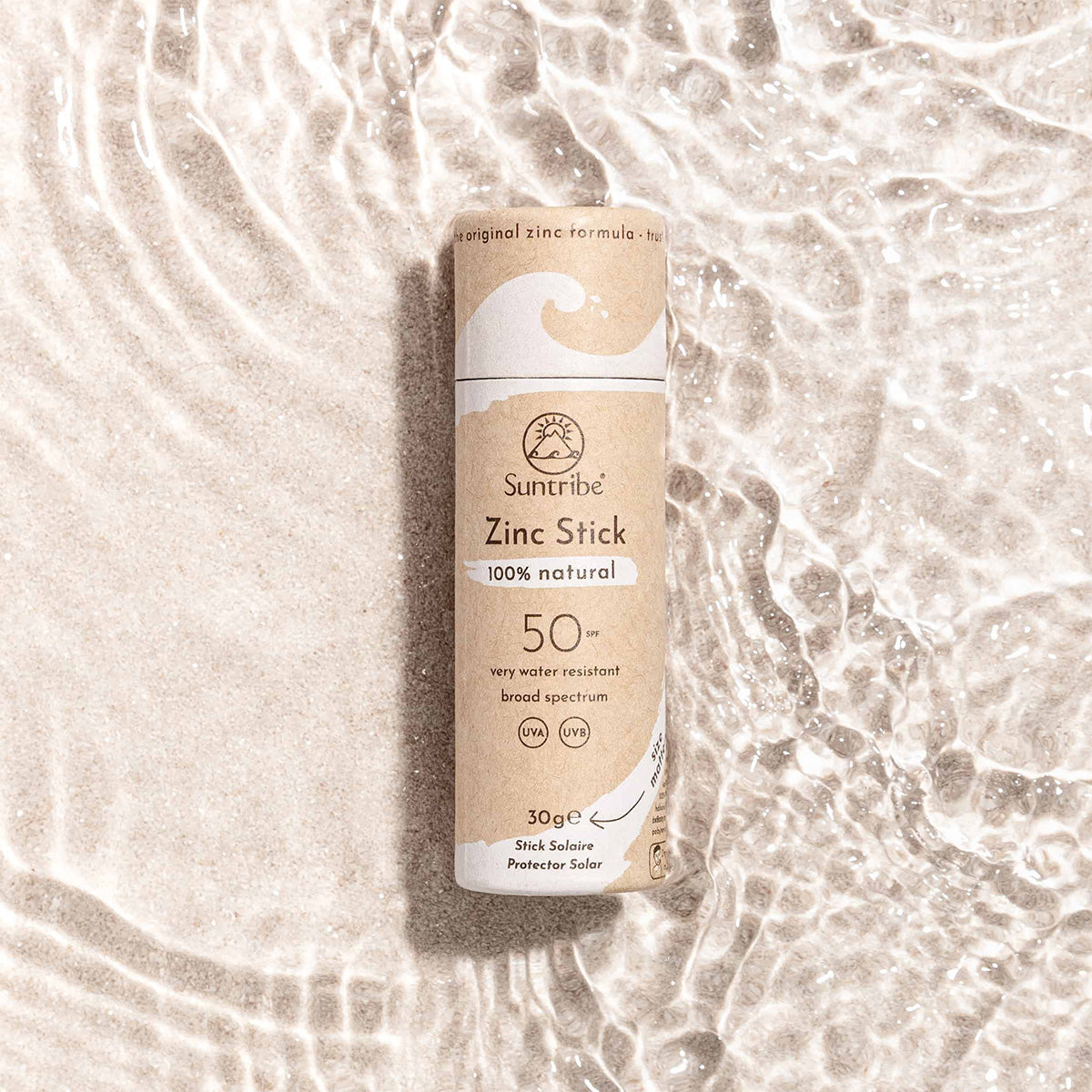 Suntribe Zinkstift med Naturliga Mineraler SPF 50 (30 g), Vit