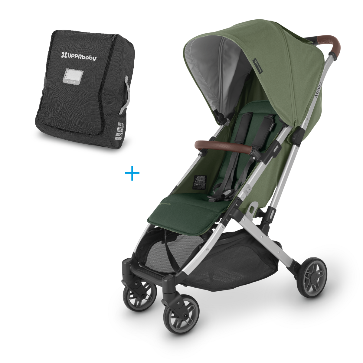 UPPAbaby Minu V2 + Transportväska, Emelia Grön