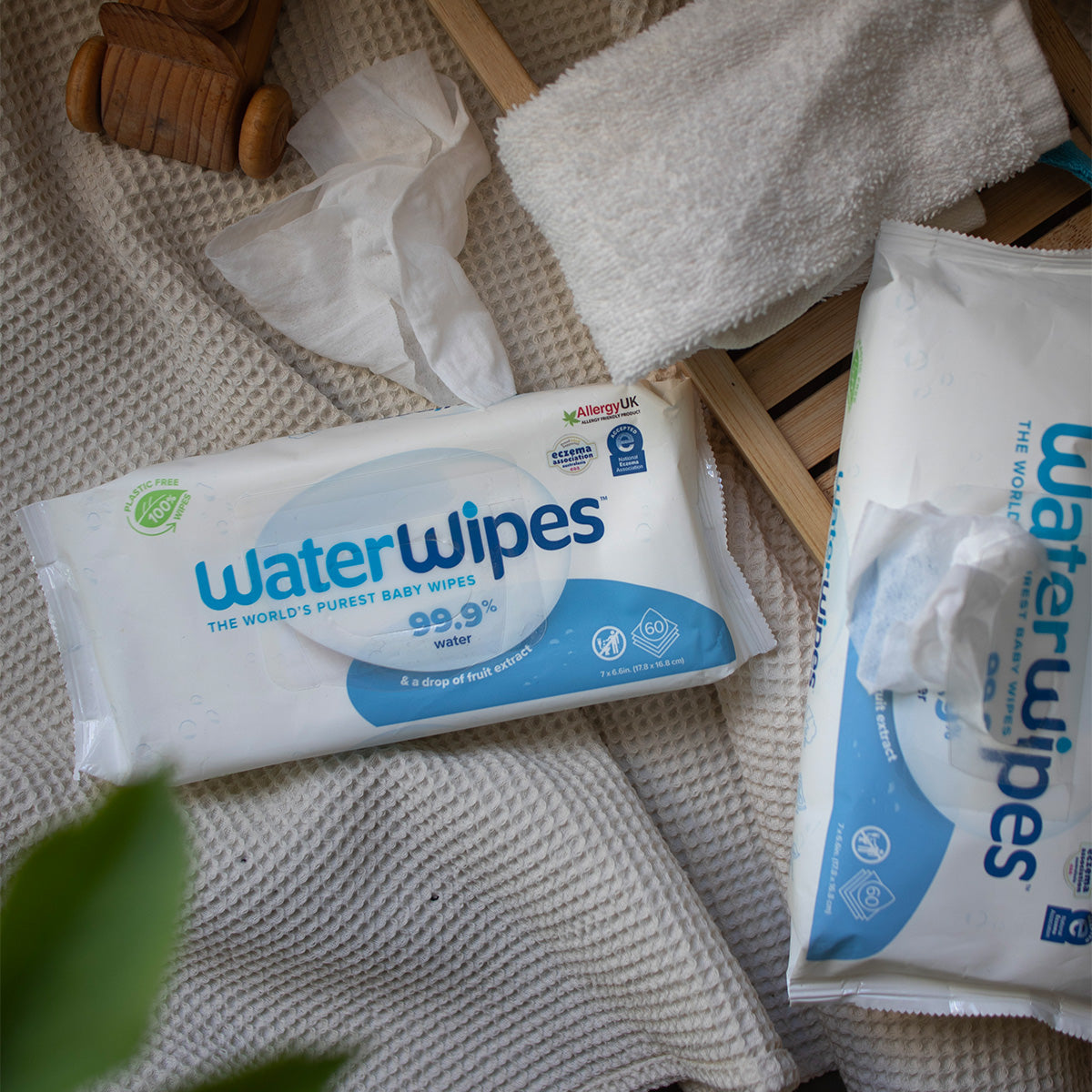 WaterWipes Plastfri vådservietter 9x60