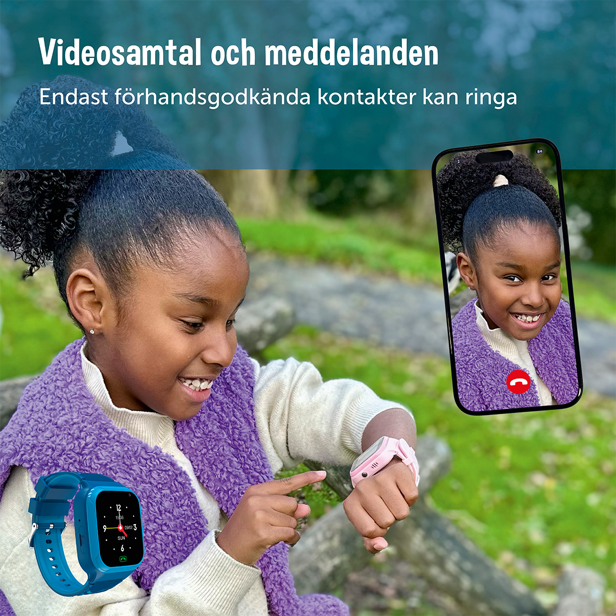 Smartwatch 4G för barn, Rosa